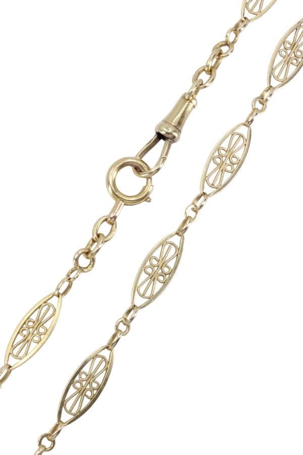 COLLIER ANCIEN CHAINE DE MONTRE FILIGRANE — vue 3