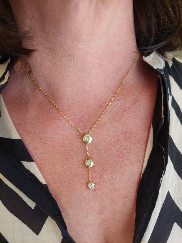 COLLIER MODERNE TRILOGIE DIAMANTS — vue 2