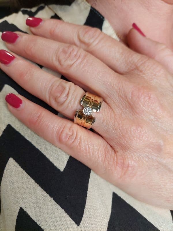 SOLITAIRE MODERNE DIAMANT 2 ORS — vue 2