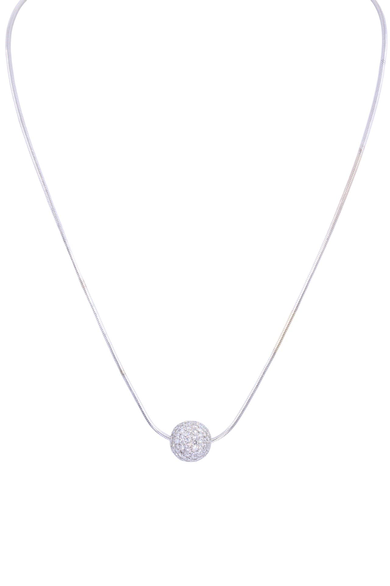 COLLIER BOULE PAVAGE DIAMANTS — vue 1
