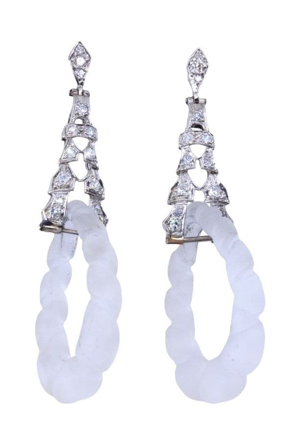 BOUCLES D'OREILLES CRISTAL ET DIAMANTS