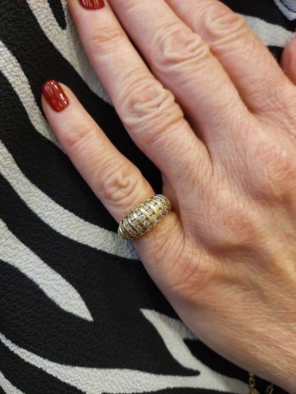 BAGUE JONC DIAMANTS — vue 2