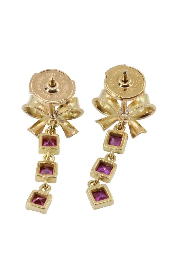 BOUCLE D'OREILLES SPINELLES ROSES — vue 2