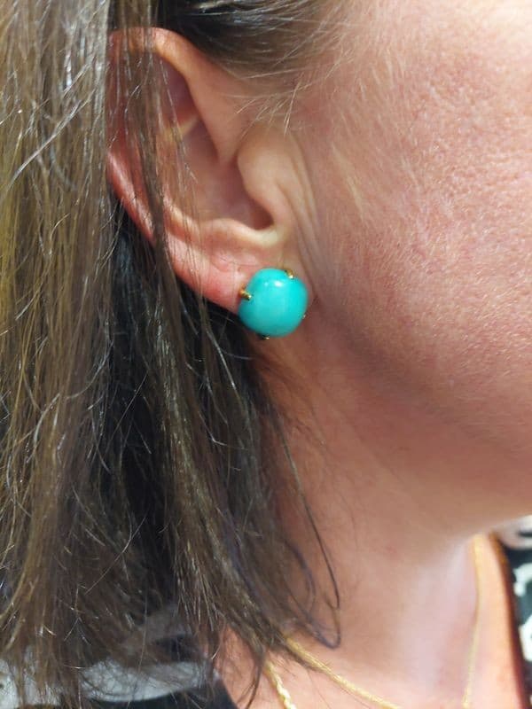 BOUCLES D'OREILLES TURQUOISES — vue 2