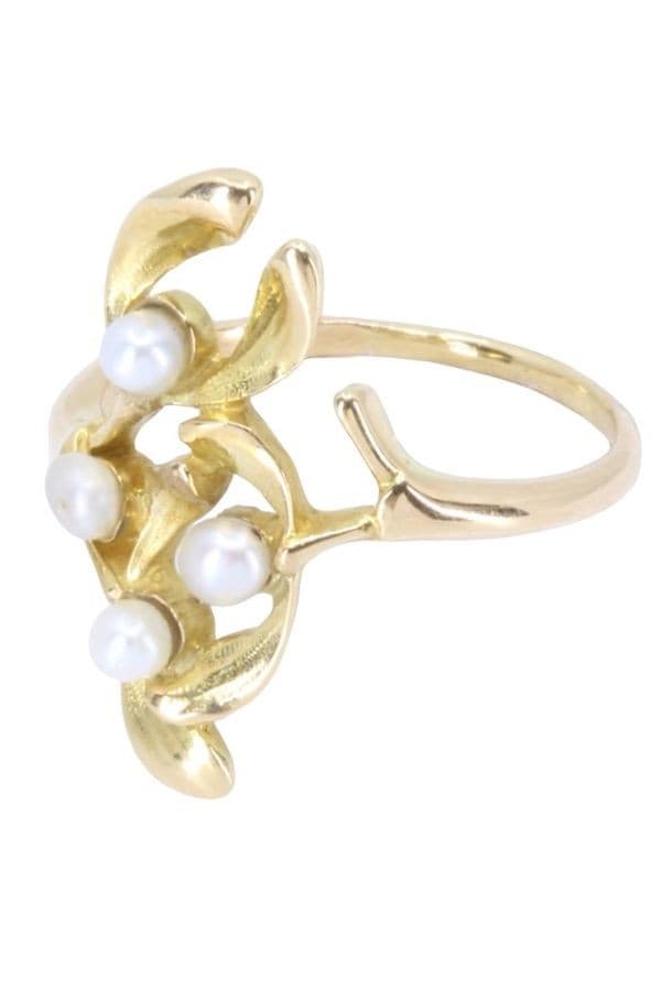 BAGUE MODERNE PERLES — vue 3