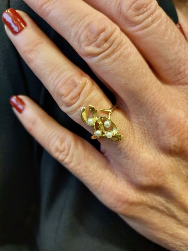BAGUE MODERNE PERLES — vue 2