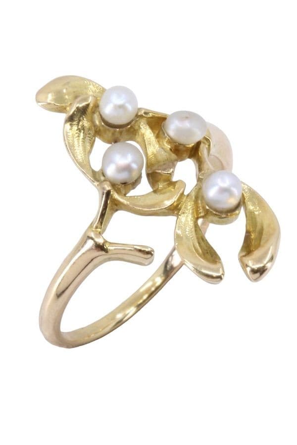 BAGUE MODERNE PERLES — vue 6