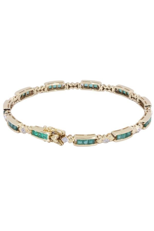 BRACELET MODERNE ÉMERAUDE ET DIAMANTS — vue 3