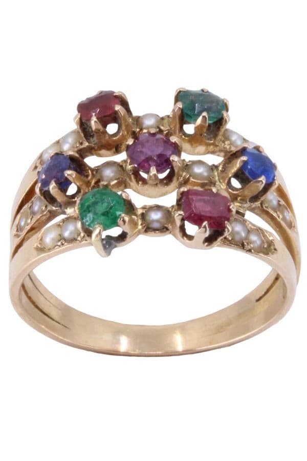 BAGUE TUTTI FRUTTI NAPOLÉON III — vue 1