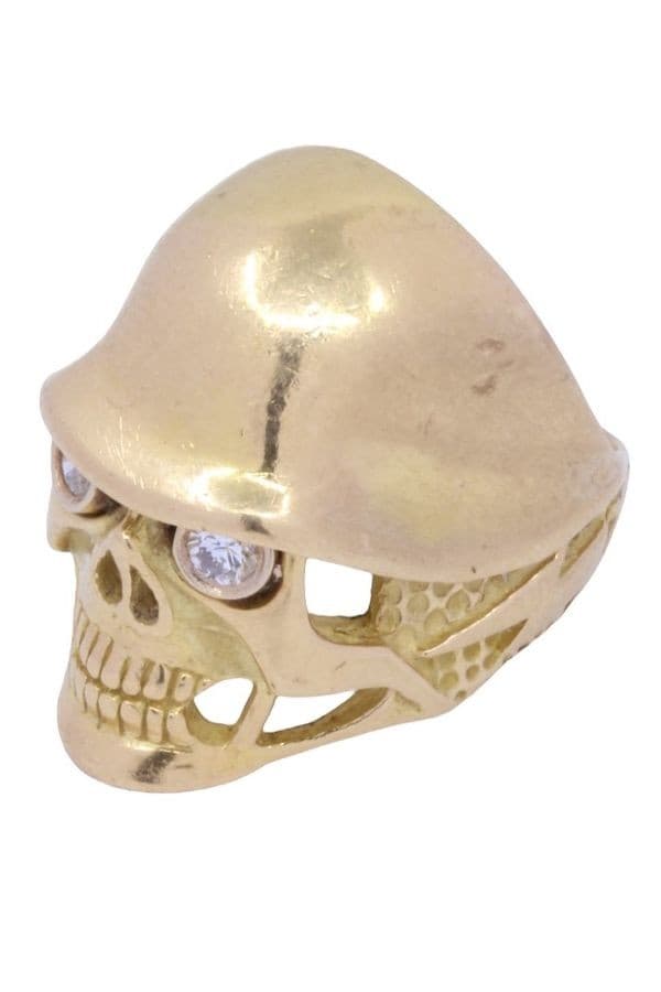 BAGUE TÊTE DE MORT DIAMANTS — vue 4