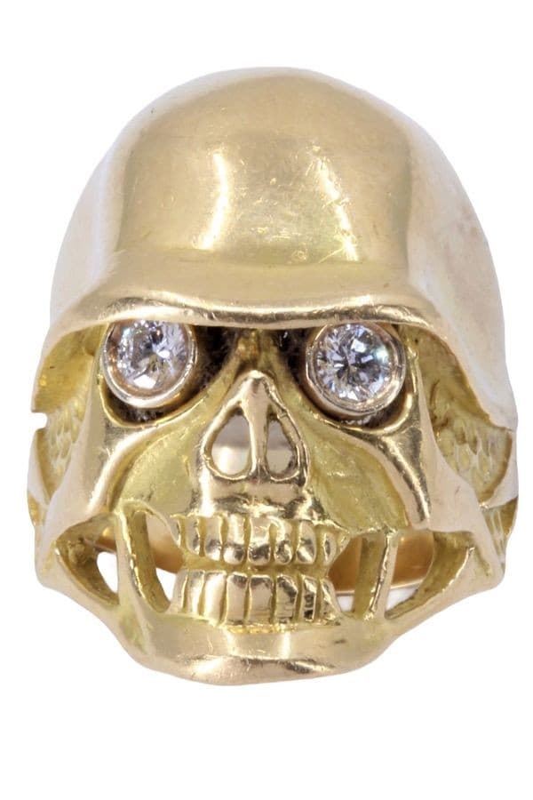 BAGUE TÊTE DE MORT DIAMANTS — vue 3