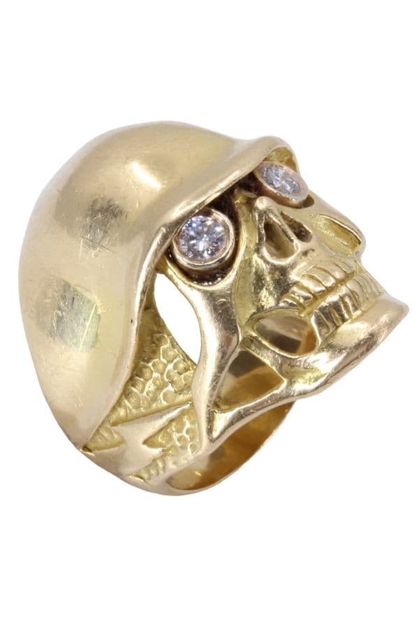 BAGUE TÊTE DE MORT DIAMANTS — vue 5