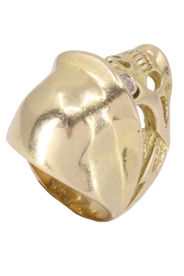 BAGUE TÊTE DE MORT DIAMANTS — vue 6