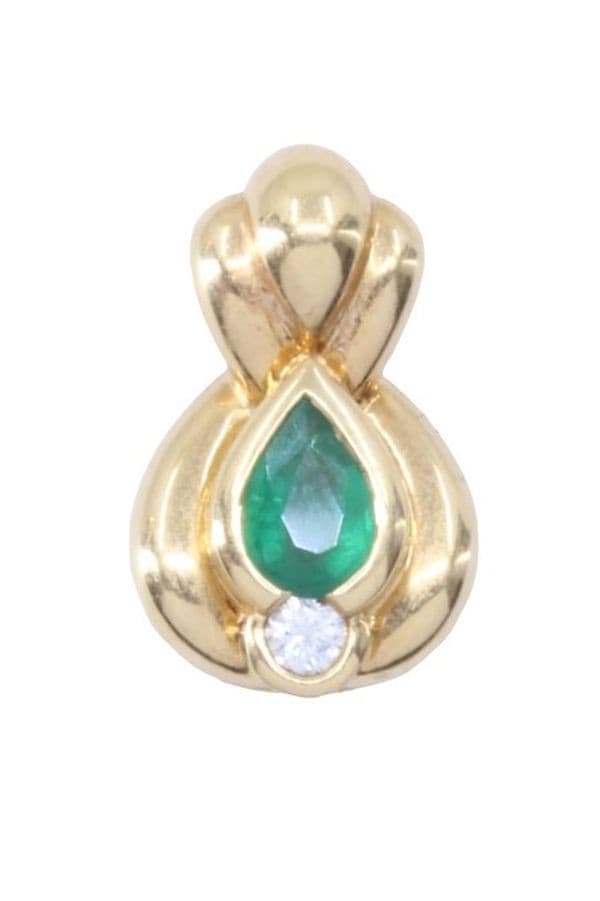 PENDENTIF MODERNE ÉMERAUDE ET DIAMANT — vue 1