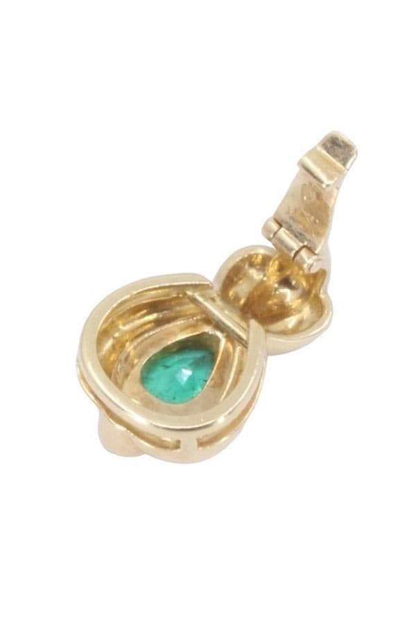 PENDENTIF MODERNE ÉMERAUDE ET DIAMANT — vue 3
