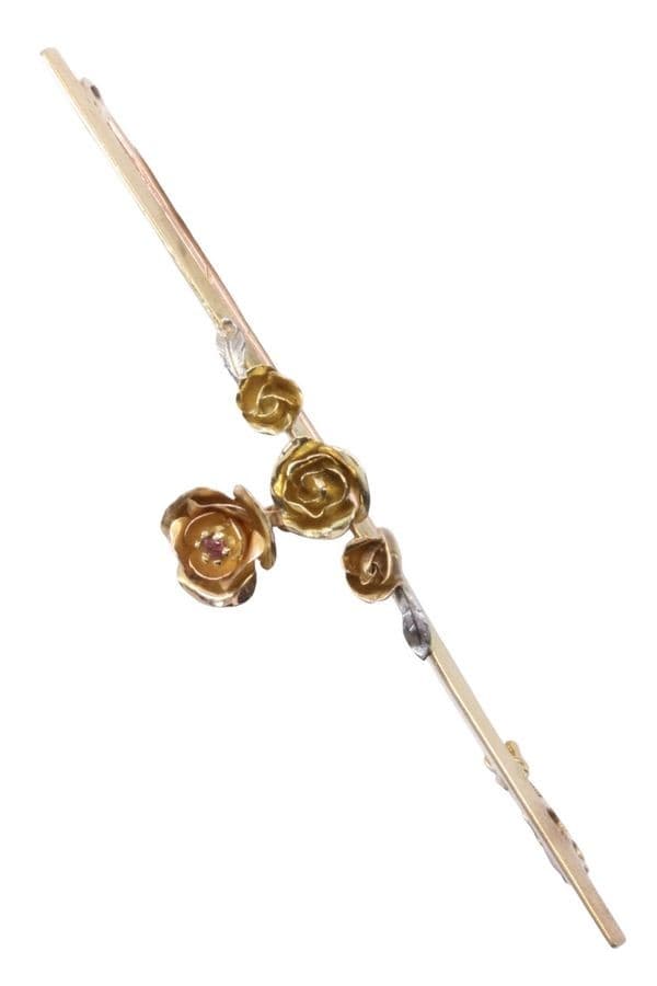 BROCHE ROSES ART-NOUVEAU — vue 1