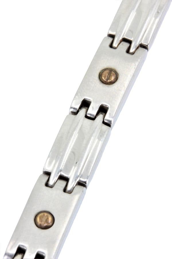 BRACELET HOMME OR ET ACIER — vue 2