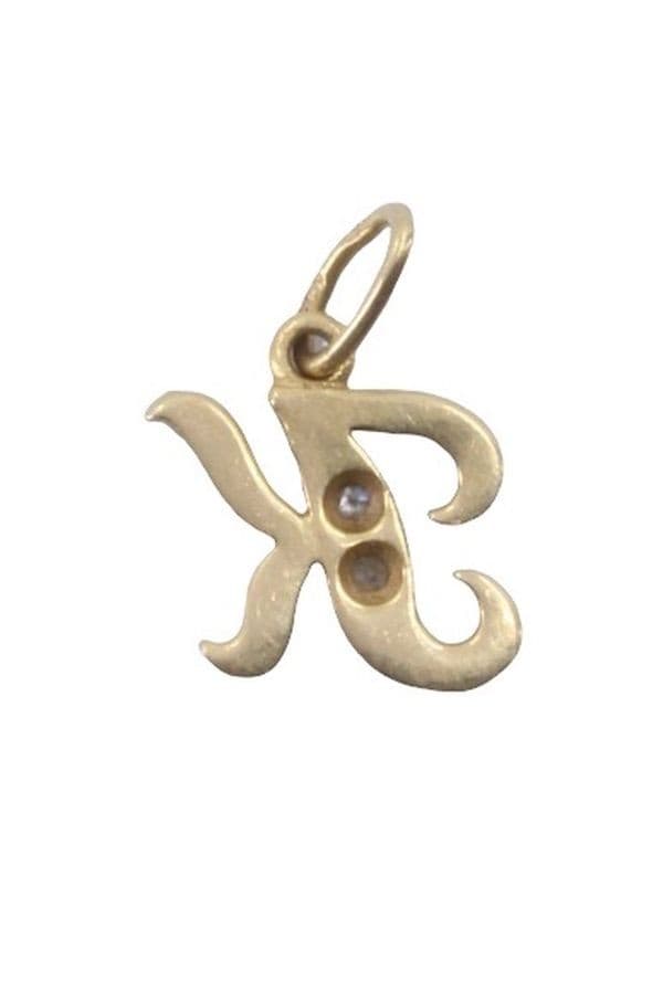 PENDENTIF INITIALE "K" DIAMANTS — vue 3