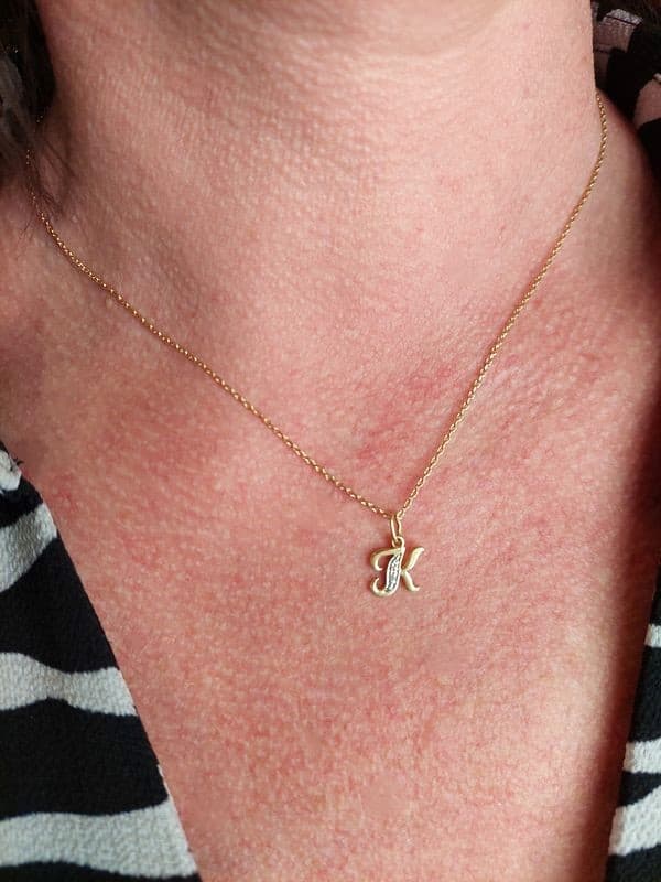 PENDENTIF INITIALE "K" DIAMANTS — vue 2