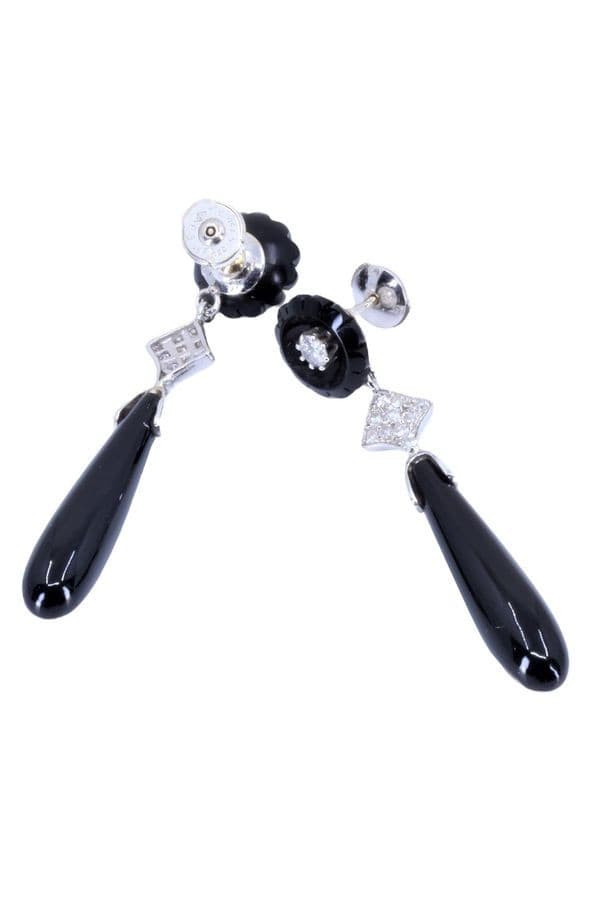 BOUCLES D'OREILLES PENDANTES ONYX — vue 3