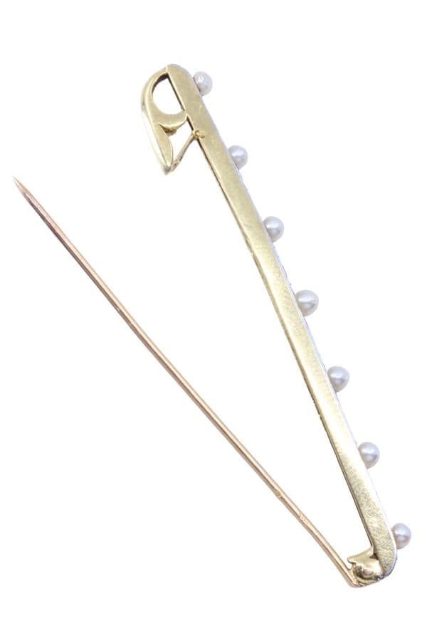 BROCHE ART-DÉCO PERLES ET DIAMANTS — vue 3
