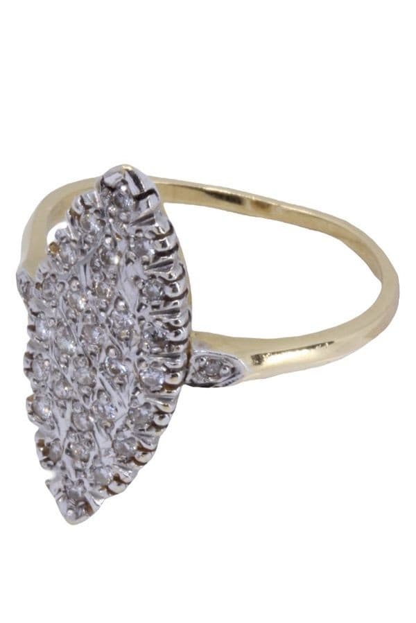 BAGUE MARQUISE DIAMANTS — vue 3