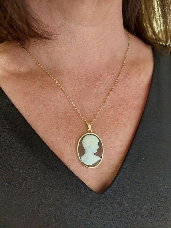 PENDENTIF ANCIEN CAMÉE HOMME — vue 2