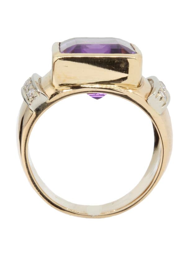 BAGUE TANK AMÉTHYSTE ET DIAMANTS — vue 6