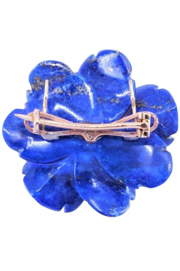 BROCHE PENDENTIF EN LAPIS LAZULI ET DIAMANTS — vue 3