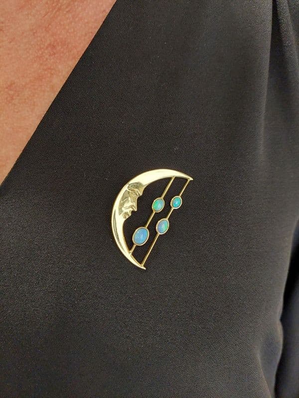 BROCHE LUNE OPALES — vue 2