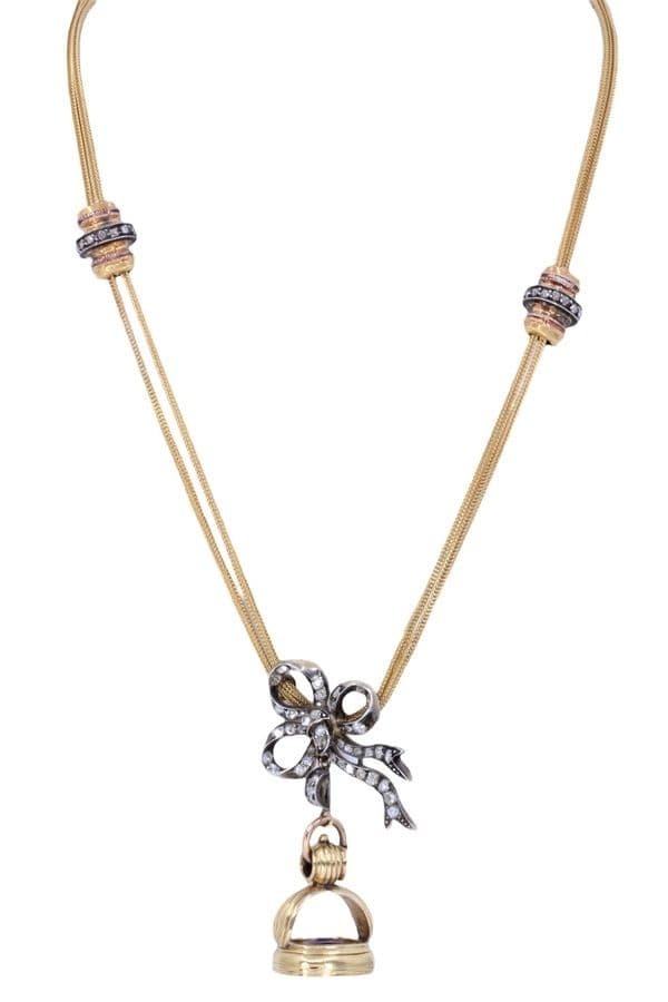 COLLIER NAPOLÉON III SCEAU CACHET EN INTAILLE — vue 1