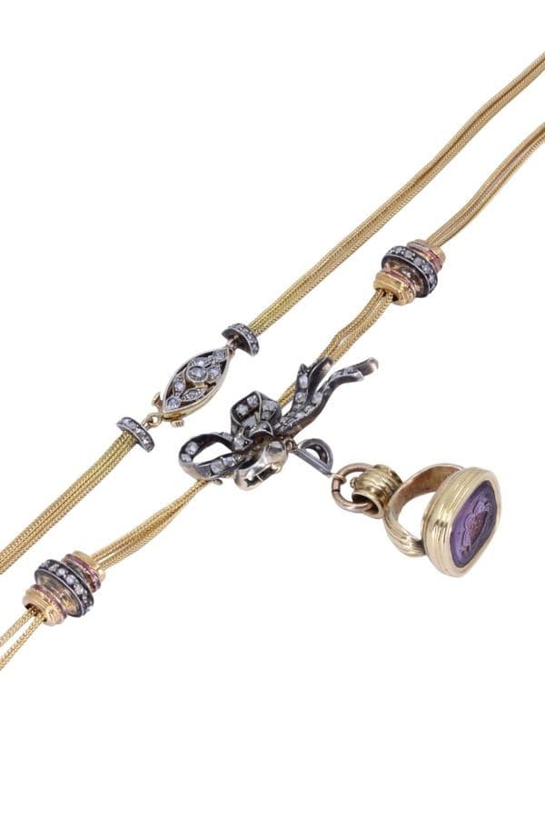 COLLIER NAPOLÉON III SCEAU CACHET EN INTAILLE — vue 6