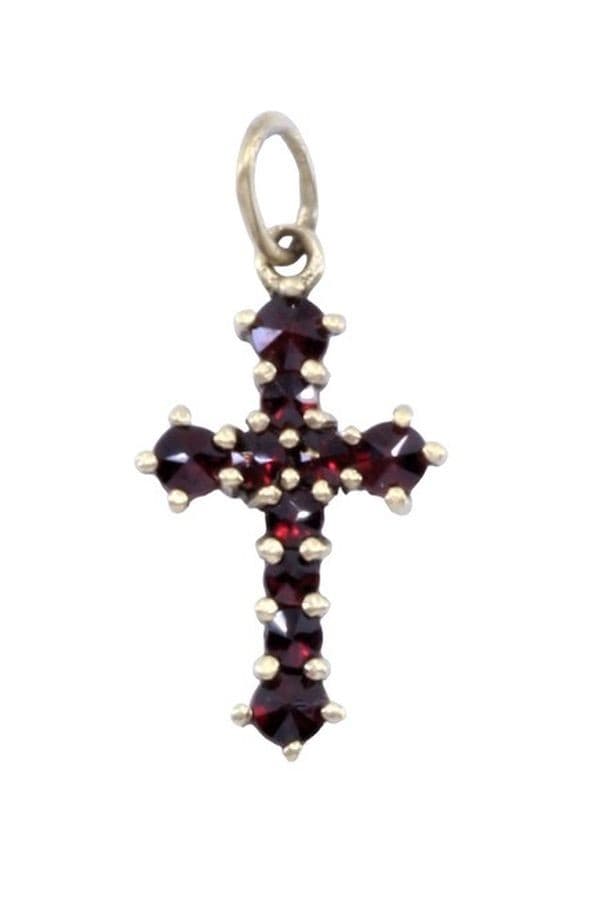 CROIX ANCIENNE GRENATS — vue 1