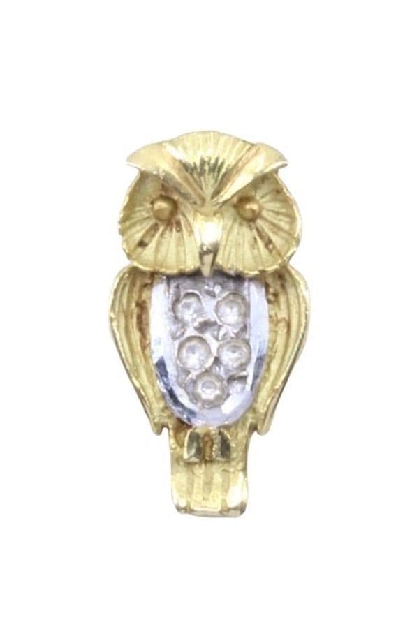 PENDENTIF ANCIEN HIBOU DIAMANTS — vue 1