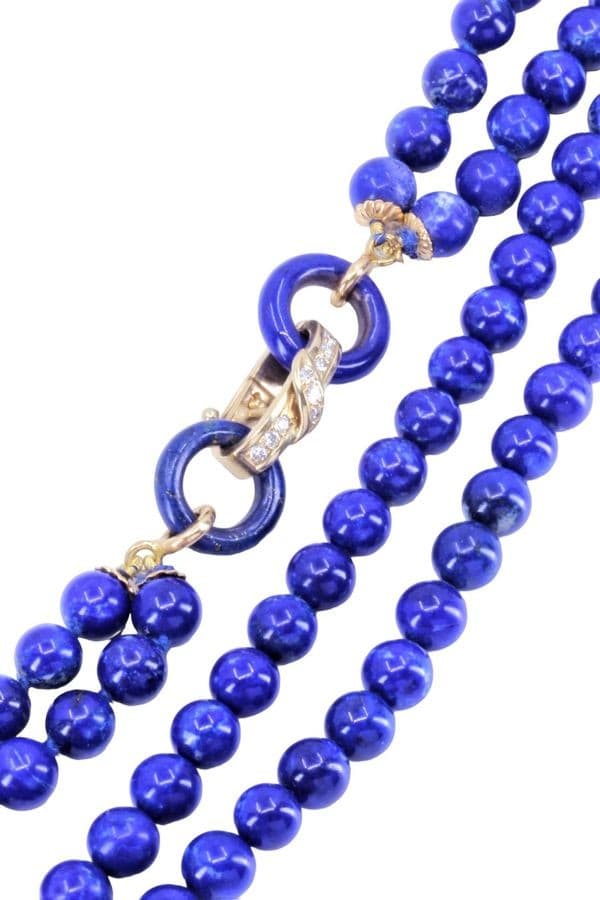 COLLIER LAPIS LAZULI ET DIAMANTS — vue 3