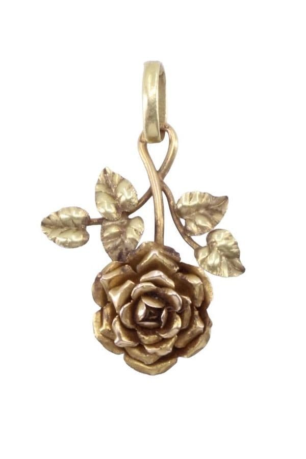 PENDENTIF ANCIEN ROSE — vue 1