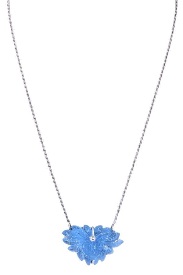 COLLIER ANCIEN TOPAZE ET DIAMANT — vue 1