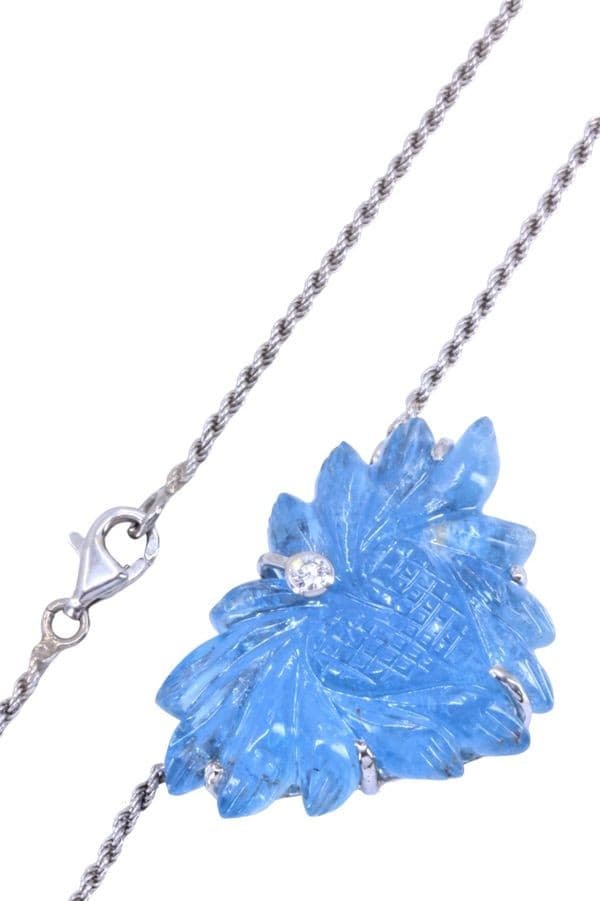 COLLIER ANCIEN TOPAZE ET DIAMANT — vue 3