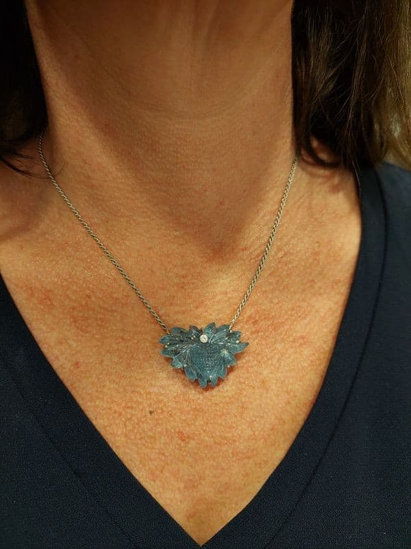 COLLIER ANCIEN TOPAZE ET DIAMANT — vue 2