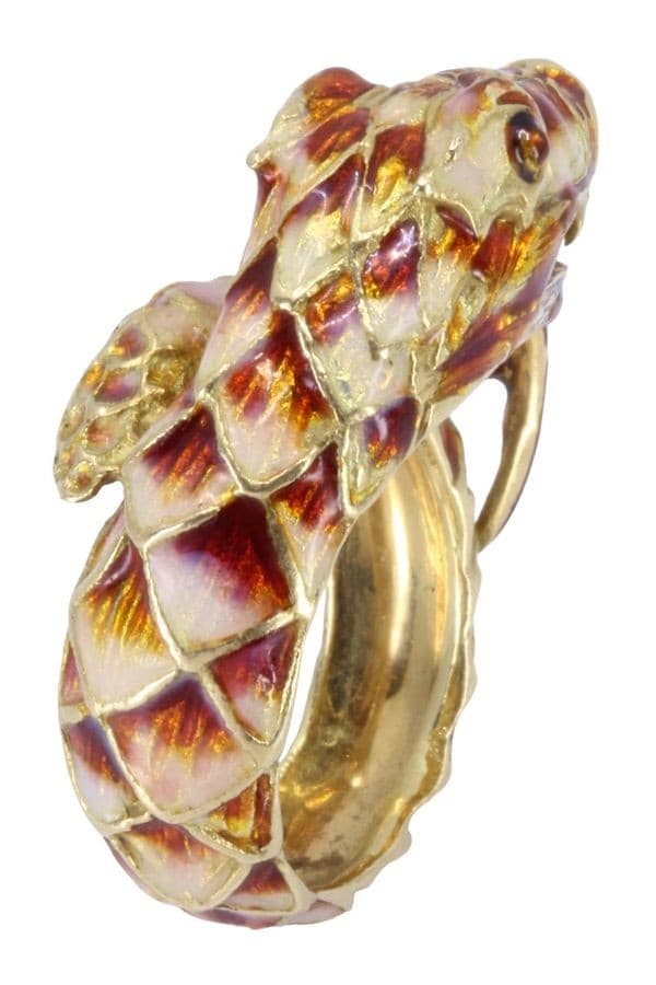 BAGUE SERPENT ÉMAILLÉE — vue 6