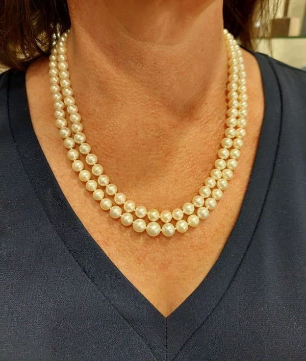 COLLIER DE PERLES ÉMERAUDE — vue 2