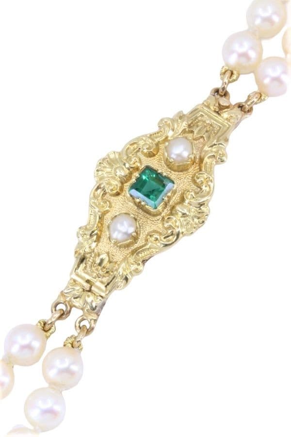 COLLIER DE PERLES ÉMERAUDE — vue 3