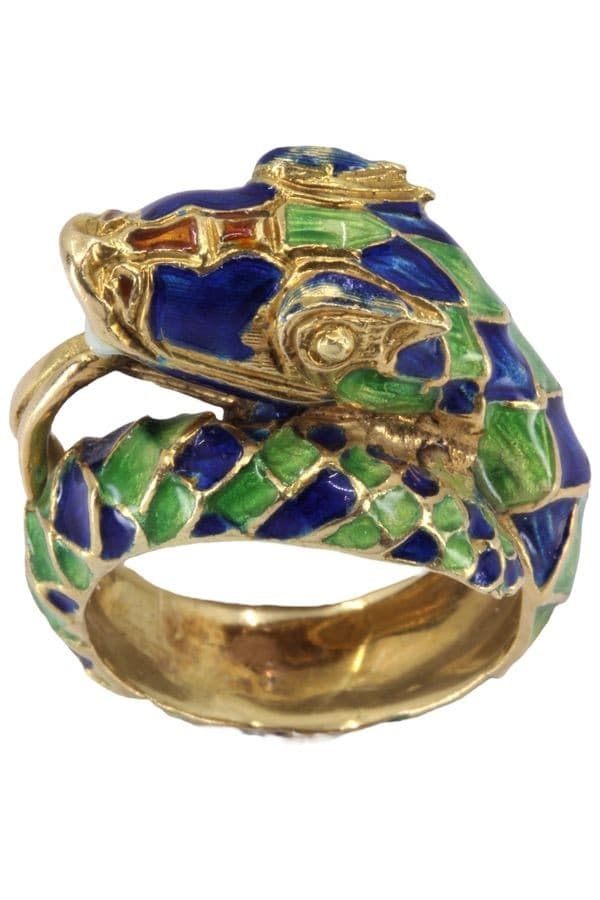 BAGUE SERPENT ÉMAILLÉE — vue 1