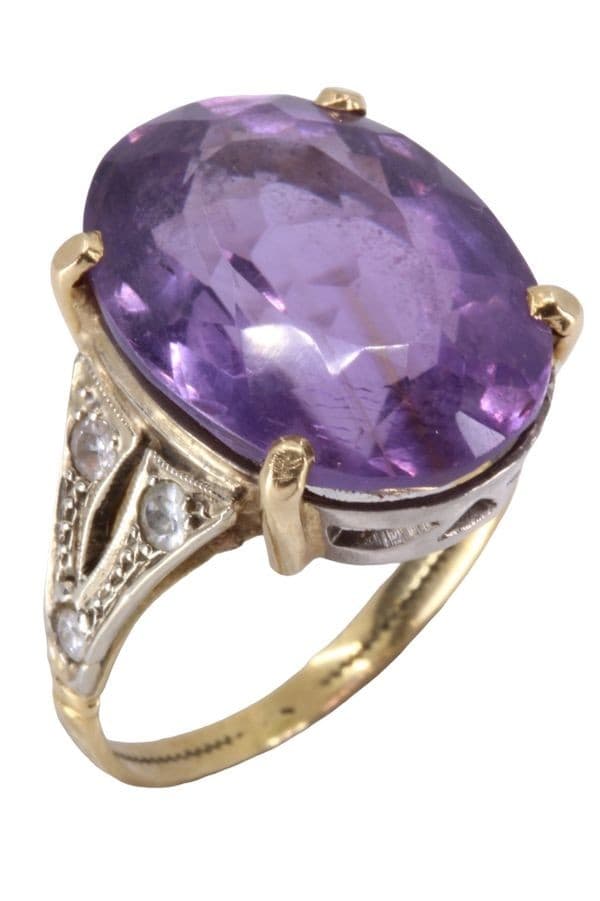 BAGUE AMÉTHYSTE ET DIAMANTS — vue 4