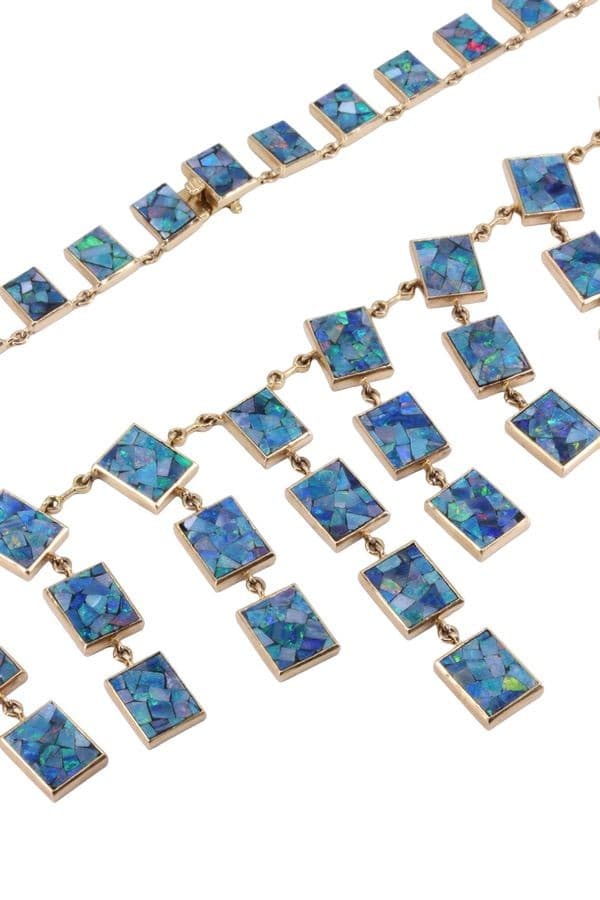 COLLIER ANCIEN MOSAÏQUE D'OPALES — vue 3