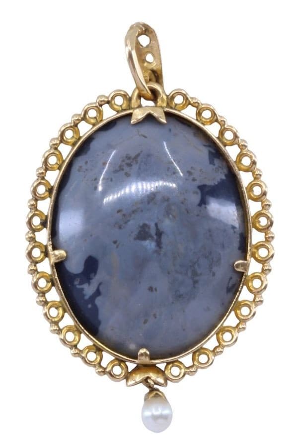 PENDENTIF OPALE PERLE ET DIAMANTS — vue 3