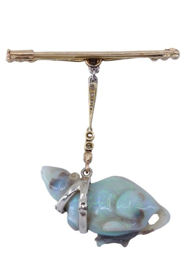 BROCHE RAT ANCIENNE OPALE — vue 2