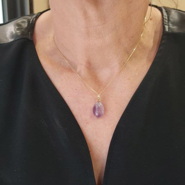 PENDENTIF OEUF AMETHYSTE — vue 2