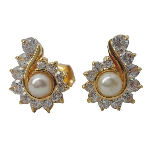 BOUCLES D'OREILLES DIAMANTS ET PERLES — vue 2