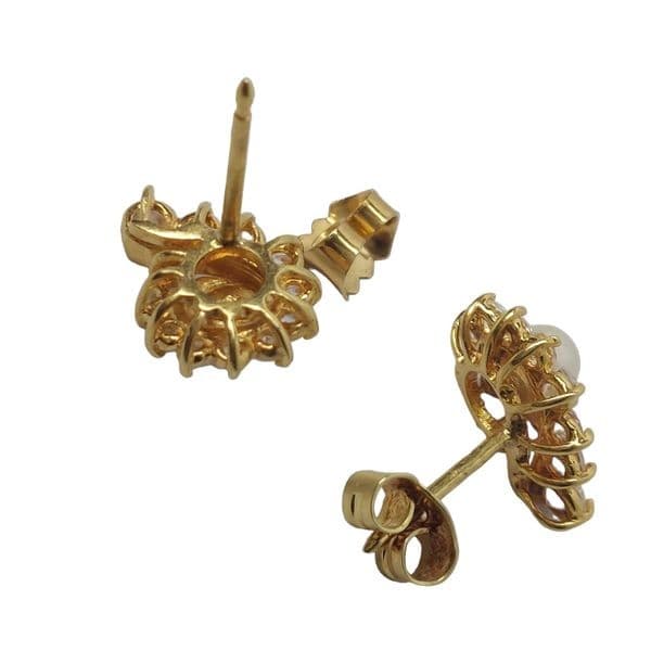 BOUCLES D'OREILLES DIAMANTS ET PERLES — vue 3